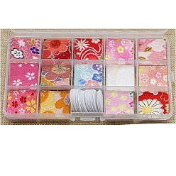 (52) Непрозрачная лаванда Лоскутная ткань креп-хлопок, Квадратные аксессуары для волос в японском стиле своими руками, разноцветные, 30x30 мм