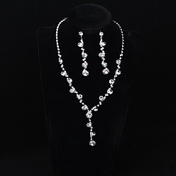 Кристалл Комплекты из латунных стразов и сережек для женщин, кристалл, 11.81 дюйм (300 мм)