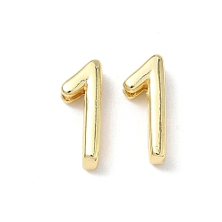 Настоящее золото 18K Прелести латунных слайд, без свинца и без кадмия, долговечный, стойки покрытие, число 1, реальный 18 k позолоченный, 17x6.5x5 мм, отверстие : 11x2.3 мм