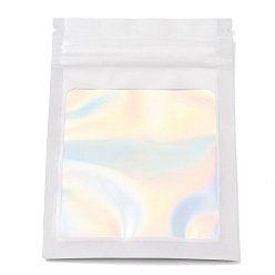 Белый Пластиковые пакеты с застежкой-молнией «инь-ян», самозакрывающиеся пакеты с окошком, прямоугольные, белые, 9.9x7x0.01 см, односторонняя толщина: 2.7 мил(0.07мм)