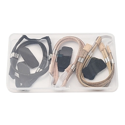 (52) Непрозрачная лаванда 3 пары 3 цвета эластичные шнурки из искусственной кожи, со стразами, свободные шнурки, для обуви на высоком каблуке, разноцветные, 125x11x5 мм, 1 пара / цвет