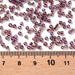 Misty Rose Round Glass Seed Beads, Transparent Colours Rainbow, Round, Misty Rose, 2mm