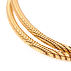 Golden Ion Plating(IP) 304 Stainless Steel French Wire Gimp Wire, Golden, 150x1.3mm, Hole: 1mm