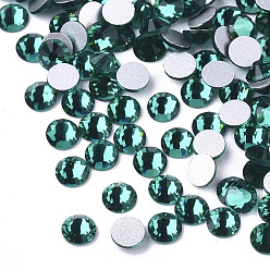 Blue Zircon Glass Flat Back Rhinestone Cabochons, Back Plated, Faceted Half Round, Blue Zircon, SS20, 4.6~4.8x2mm, about 1440pcs/bag
