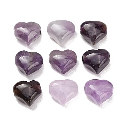 Amethyst Natural Amethyst Beads, Heart, 11x12~13x8mm, Hole: 1.4~1.8mm