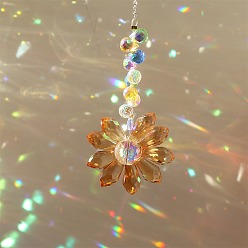 Шоколадный Подвесные украшения из стеклянных цветов, Радужный светильник на окнах, подвесной ловец солнца для украшения крыльца дома и сада, цвет шоколада, 340 мм