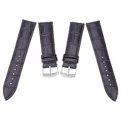Schwarz Lederarmbänder, mit Edelstahlklammern, Schwarz, 87x20x2 mm, 125x18x2 mm