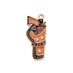 Другие Подвески из сплава и эмали в стиле вестерн-ковбоев, золотые, пистолет, 32x13.5x1 мм, отверстие : 1 мм