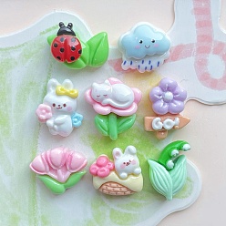 (52) Непрозрачная лаванда Непрозрачные кабошоны из смолы, разнообразные, разноцветные, 11~15.5x11~14x6~7.5 мм