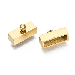 Golden 201 Stainless Steel Cord Ends, End Caps, Golden, 6x13.2x4.2mm, Hole: 1.5mm, Inner Diameter: 12x3mm