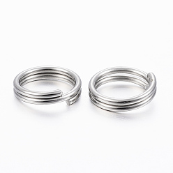 Stainless Steel Color 304 Stainless Steel Split Rings, Double Loops Jump Rings, Stainless Steel Color, 7x1.5mm, about 6mm inner diameter, Single Wire: 0.75mm