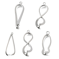 Платина Латуни льда поручительств выбор щепотка, без кадмия и без свинца, стойки покрытие, разнообразные, платина, 32~34x11~13x9~10 мм, отверстие : 1.8~3.5 мм, штифты : 0.8 мм