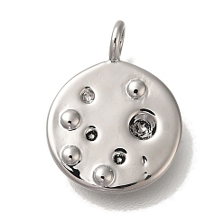 Платинированный Сеттинги для кулона (стразов) из латуни , без кадмия, без никеля и без свинца, круглые, Реальная платина, подходит для 1 и 1.8мм страз, 16x12x1 мм, отверстие : 2.5 мм