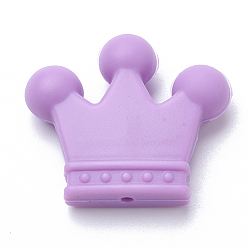 Средний Фиолетовый Пищевые экологически чистые силиконовые фокусные шарики, корона, средне фиолетовый, 30x35x10 мм, отверстие : 2 мм
