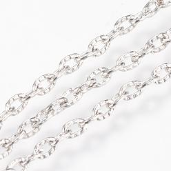 Платина Железо кабельные сети, , несварные, с катушкой, овальные, платиновый цвет, 5.4x3.6x1 мм, с катушкой, около 328.08 футов (100 м) / рулон