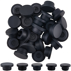 Черный 30шт 5 стили силиконовые заглушки для отверстий, вставьте заглушки в отверстия, торцевые заглушки вставок для стоек, для мебельного ограждения, круглые, чёрные, 24~33x14~15 мм, 6 шт / стиль