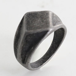 Argent Antique 304 bagues en acier inoxydable, losange, argent antique, taille us 10 (19.8 mm)