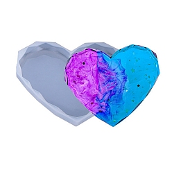 Прозрачный Силиконовые формы, формы для литья смолы, для уф-смолы, изготовление ювелирных изделий из эпоксидной смолы, сердце, белые, 110x125x13 мм, Внутренний диаметр: 89x115 мм