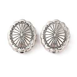 Античное Серебро Сплавочные овальные бусины тибетского стиля , без кадмия и без свинца, овальные, античное серебро, 14x12x5 мм, отверстие : 1.5 мм, Около 390 шт / 1000 г