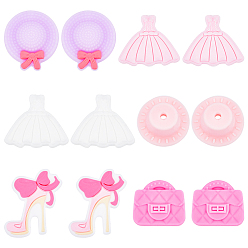 (52) Непрозрачная лаванда 12 шт. 6 стиль, экологически чистые силиконовые фокальные бусины пищевого качества, разнообразные, разноцветные, 19~30.5x23~30x8~10.8 мм, отверстие : 2.2~3 мм, 2 шт / стиль