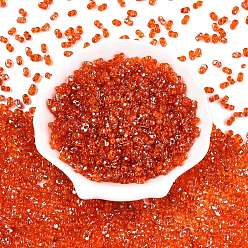 Оранжево-Красный Стеклянные бусины Пикассо, окрашенные распылением, арахис, оранжево-красный, 6x4x3 мм, отверстие : 1.2 мм, Около 4000 шт / фунт