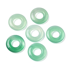 Зеленый Природные подвески агат, окрашенная и подогревом, подвески-диски dount/pi, зелёные, 18x4 мм, отверстие : 8 мм