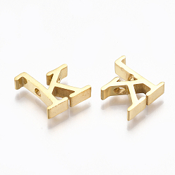 Letter K 304 Stainless Steel Pendants, Golden, Letter, Letter.K, 13x12x3mm, Hole: 1.8mm