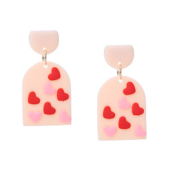 Arch Серьги-гвоздики из полимерной глины, красочный, арка, 55 мм