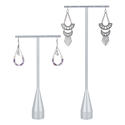 Teardrop 2 наборы 2 стили литые Т-образные одиночные подвесные серьги-подставки, матовый серебристый цвет, фото реквизит, слеза, 10.5x2.95x20~28 см, 1 набор / стиль