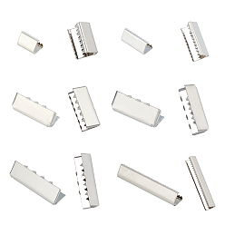 Платина 42шт. 6 размеры латунная лента обжимные концы, платина, 10~35x7~10 мм