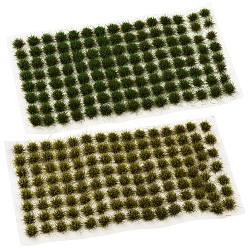 (52) Непрозрачная лаванда 208 шт. 2 цветные нейлоновые мини-пучки травы, модель искусственной травы, материалы для песчаного стола своими руками, разноцветные, 4~5 мм, 104 шт / цвет