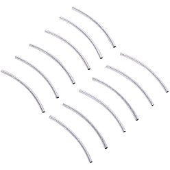 Silver Brass Tube Beads, Curved, Silver, 35x2mm, Hole: 1mm, 200pcs/box