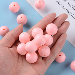Light Salmon Opaque Acrylic Beads, Round, Light Salmon, 20x19mm, Hole: 3mm, about 111pcs/500g
