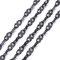 Electrophoresis Black 304 звенья цепи из нержавеющей стали, пайки, с катушкой, ионное покрытие (ip), электрофорез черный, 5x2.5x1.5 мм, около 32.8 футов (10 м) / рулон