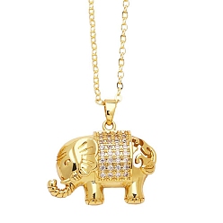 Clair Collier avec pendentif, éléphant, clair, 17.72 pouce (45 cm), pendentif: 24x25 mm