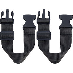 Black Nylon Multi-functional Outdoor Waist Bag Extension Strap, Black, 320x32~39x1~12mm