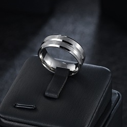 Нержавеющая Сталь Цвет Рифленые 201 кольца из нержавеющей стали для мужчин, цвет нержавеющей стали, 8 мм, внутренний диаметр: 23.1 мм