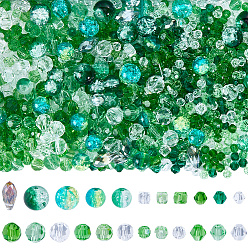 (52) Непрозрачная лаванда Прозрачные стеклянные бусины, граненые, разнообразные, разноцветные, 4~13x4~10x4~10 мм, отверстие : 1~1.6 мм