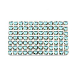 Аквамарин Aurora(jm) пришиваем горный хрусталь, граненый стеклянный горный хрусталь, многожильных ссылки, с латунной оправой золотистого цвета, сердце, аквамарин, 8x8x5.5 мм, отверстия : 0.9 mm и 1 мм