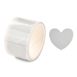 Сердце Серебряные светоотражающие наклейки, утюг на одежде тепловые наклейки, для одежды, школьный портфель украсить, Сердце Pattern, 11x11 мм