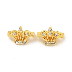 Golden Messing Zirkonia Perlen, langlebig überzogen, Bleifrei und cadmium frei, Krone, golden, 7x10x5 mm, Bohrung: 1.6 mm