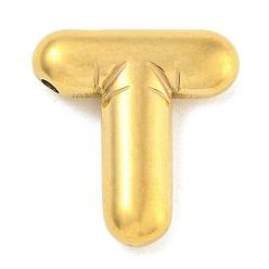 Letter T Ионное покрытие (ip) 304 подвески из нержавеющей стали, шарм-буква, золотые, Письмо T, 21x19x5.5 мм, отверстие : 1.5x2 мм