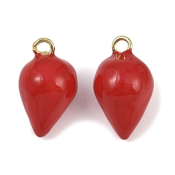 Other Fruits Латунь эмаль подвески, долговечный, без кадмия и без свинца, стойки покрытие, реальный 18 k позолоченный, фрукты, 18.5x11x11 мм, отверстие : 2 мм