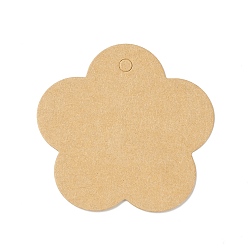 Цвет Древесины 100 шт. пустые подарочные бирки из крафт-бумаги, цветок, деревесиные, 4.75x4.9x0.05 см, отверстие : 3.5 мм