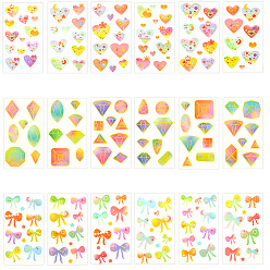 Mixed Shapes 36 шт. 3 стильные водонепроницаемые самоклеящиеся наклейки с картинками из ПВХ, Украшение дневника для фотоальбома своими руками, разнообразные, 120x68x0.2 мм, 13 шт / стиль