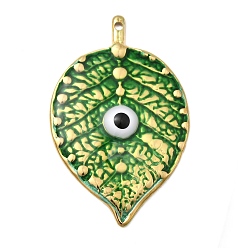 Лист 304 прелести нержавеющей стали, злые глаза, с эмалью, ионное покрытие (ip), реальный 18 k позолоченный, лист, 43.5x28x3.5 мм, отверстие : 1.6 мм