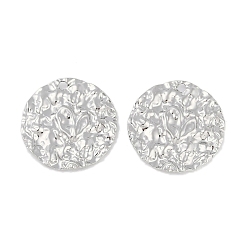 Нержавеющая Сталь Цвет Не тускнеющие 304 подвески из нержавеющей стали, текстурированная плоская круглая подвеска, цвет нержавеющей стали, 30x2.2 мм, отверстие : 2.3 мм