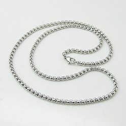 Нержавеющая Сталь Цвет Устойчивые к потускнению 304 ожерелья из нержавеющей стали мужские ожерелья-цепочки Rolo, с карабин-лобстерами , цвет нержавеющей стали, 18.89 дюйм (48 см)