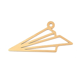 Настоящее золото 18K 201 подвески из нержавеющей стали, лазерная резка, шарм бумажный самолетик, реальный 18 k позолоченный, 22.5x46.5x1 мм, отверстие : 2.5 мм