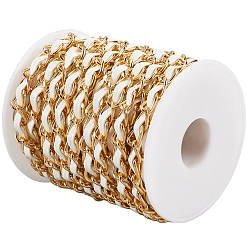 Белый 10ярды окисления алюминиевых канатных цепей, с искусственной кожей, несварные, с пустыми пластиковыми катушками 1pc, белые, 7x3.5 мм